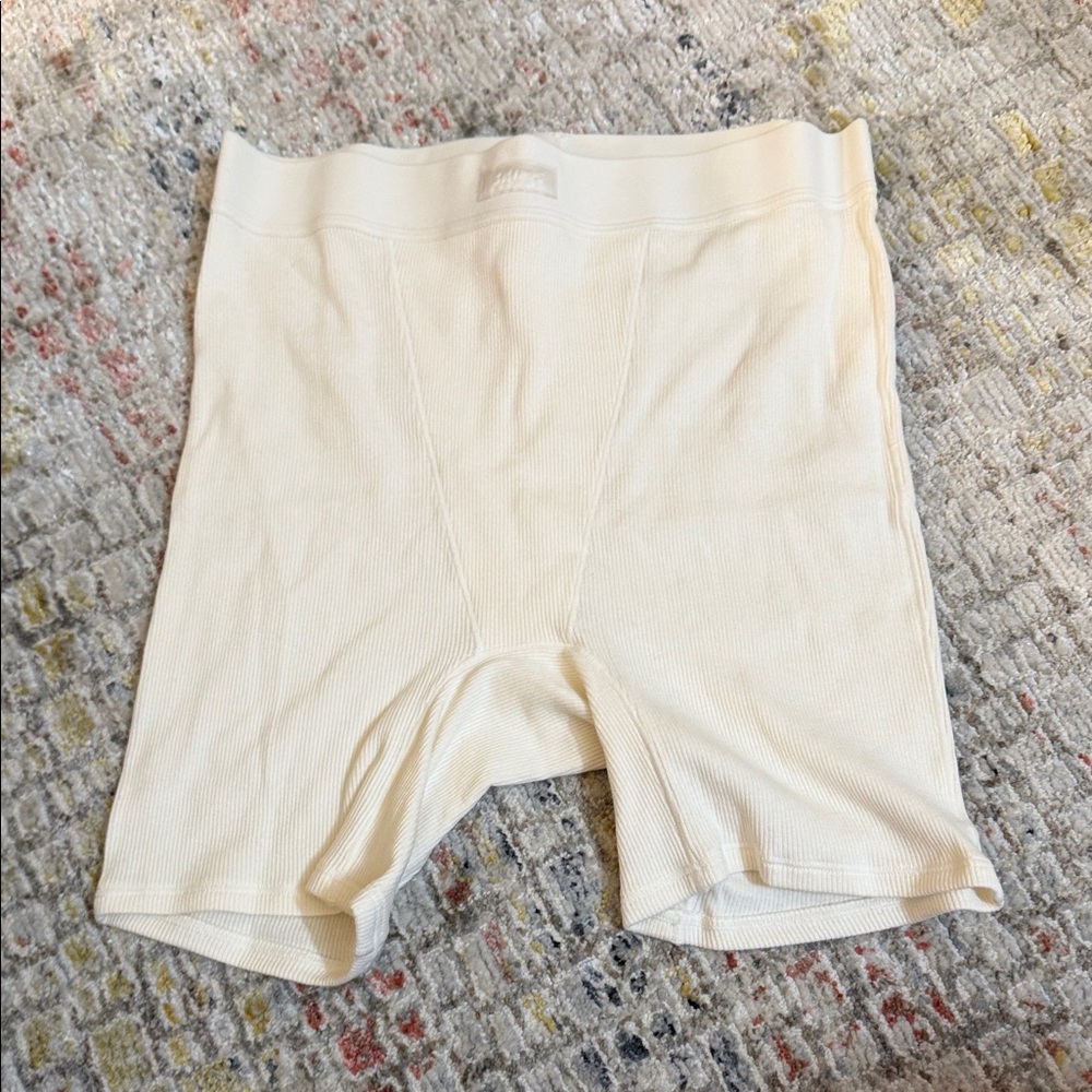 SKIMS Cream Ribbed Boxer Briefs - Classic Comfort